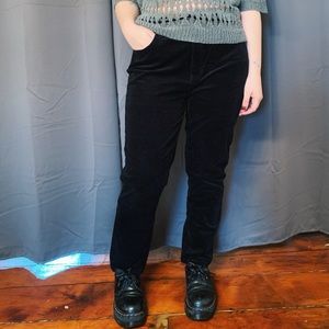 Size 8 High Rise Straight Leg Black Corduroy Pants Talbots